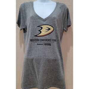 Reebok Gray Heathered Anaheim Ducks Western Conference Finals Women's Shirt XL